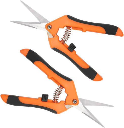 Pruning Shears 6.5 Inch,Gardening Hand Pruner Pruning,Straight Stainless Steel Scissors,Orange...