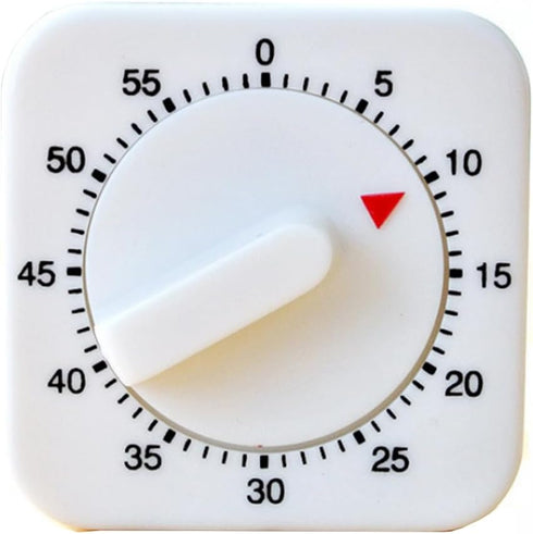 Square 60 Minute Mechanical Kitchen Timer - Visual Kitchen Cooking Timer Clock with Loud Alarm - No Batteries Required - Ideal for Cooking, Baking...