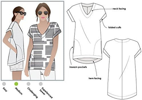 Style Arc Sewing Pattern - Elani Tunic (Sizes 04-16)...