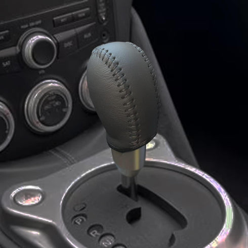 Black Leather Gear Shift Knob Cover for Nissan 370Z Fusion Gear Shift Cover/Accessories for Nissan (Black)...