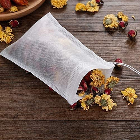 Tea Filter Bags with Free Tea Spoon, Safe & Natural Material, Disposable Tea Infuser for Loose Leaf Tea, Coffee, Spice, Herbs (200 pcs)...