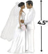 Elegant African American Couple White Plastic Cake Topper - 4.5" (1 Count), Unique & Stylish Centerpiece Decoration - Perfect For Weddings, Engage...