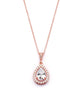 Mariell Rose Gold Cubic Zirconia Crystal Bridal Necklace, Teardrop Pendant Wedding Prom Jewelry Gift...