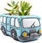 Green Bus Succulent Planter Pots, Small Plants Pot with Drainage Hole, Flower Pots Plant Containers for Home Indoor Outdoor Garden Decoration Pot...