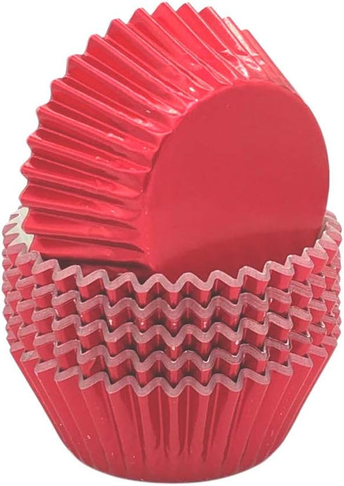Bright Red Foil Cupcake Liners Standard Sized Baking Cups for Party, Wedding and More, 120-Count...