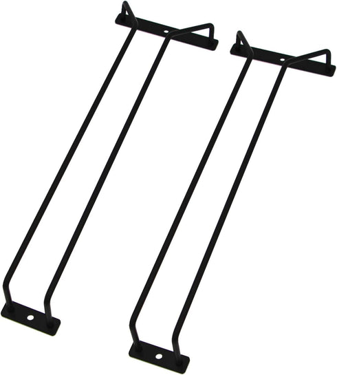 14-Inch Black Wine Glass Rack, Under Cabinet Wine Glass Holder, Stemware Rack, Hanging Stemware Holder, Set of 2...