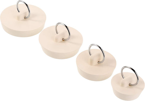 Hestya 4 Pieces Rubber Drain Stopper Set Bathtub Sink Stopper Drain Plug with Hanging Ring for Bathtub, Kitchen and Bathroom(1-1/8, 1-3/8,1-5/8, 1...