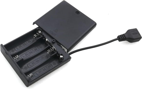 USB Female Socket 4 AA Battery Case Box Holder with ON-Off Switch...