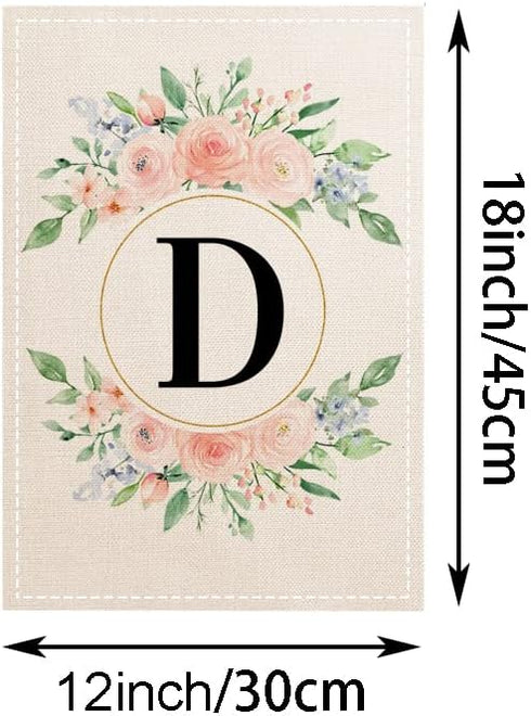 Monogram Letter D Garden Flags for Outside 12x18 Inch Double Sided, Outdoor Patio Front Porch Lawn Garden Decor, Family Last Name Yard Flag,Spring...