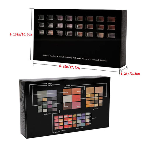 Makeup Kit for Women Full Kit Eyeshadow Facial Blusher Eyebrow Powder Face Concealer Powder Eyeliner Pencil Ultimate Color Combination 74 Colors M...