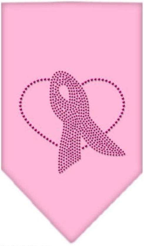 Pet and Dog Bandana Rhinestone, Pink Ribbon Light Pink Small...