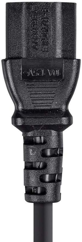 Monoprice 3ft 16AWG Power Cord Cable w/ 3 Conductor PC Power Connector Socket (C13/5-15P) - Black...