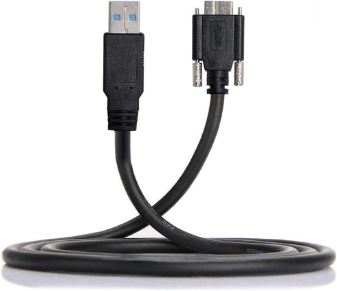 cablecc USB 3.0 A Type Cable Male to Micro USB 3.0 B Male with Mount Panel Screws for Hard Disk Mobile Phone 3M...