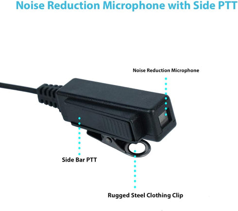 Earpiece Headset with MIC PTT 1 PIN 2.5MM for Motorola Talkabout Walkie Talkie 2 Way Radio MR350R MD200TPR MH230R MS350R MT350R MG160A MH230TPR wi...