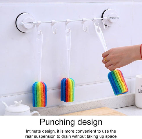 4PCS Cleaning Bottle Washer Coffee Cup Cleaning Colorful Sponge Cleaner Cup Washing Brush Long Bottle Brush...