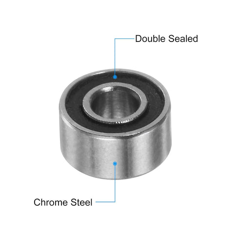 uxcell 10pcs MR52-2RS Miniature Deep Groove Ball Bearings 2x5x2.5mm Rubber Sealed Bearings for TRX4 1/10 RC Cars Trucks, 3D Printer, P6 (ABEC 3)...