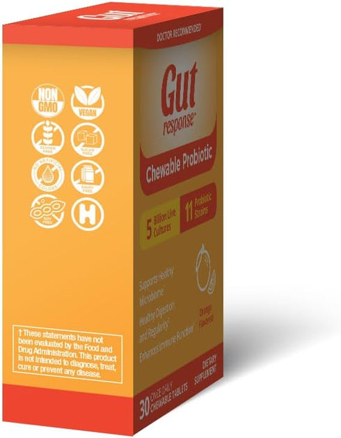 Chewable Probiotic for Men & Women, Slows Down Digestive Aging, Boosts Immune System, Non-GMO, Gluten Free & Soy Free, 5 Billion CFU, 30 Chewable ...