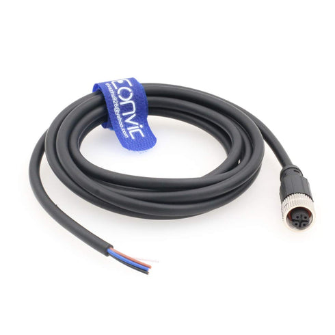 Eonvic Industrial M12 Female 4 Pin Connector Molded PVC Aviation Sensor Cable...