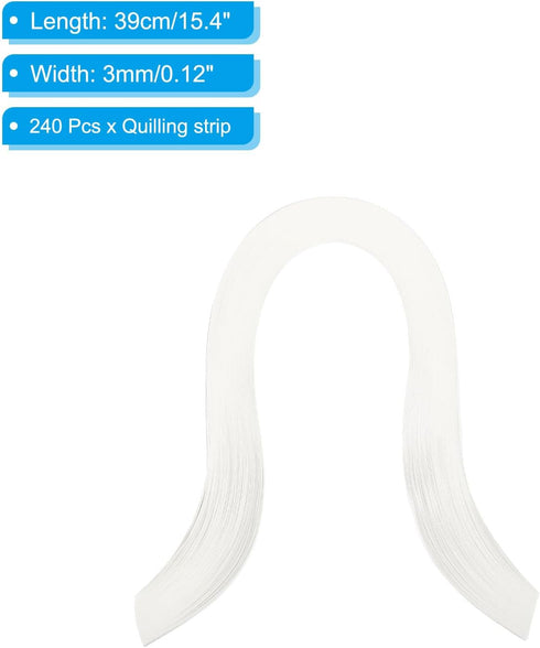 PATIKIL 240pcs Quilling Strips Paper, 3mm x 39cm Origami Paper Quilling Kits for Adults Beginner Art DIY Craft Christmas, Beige White...