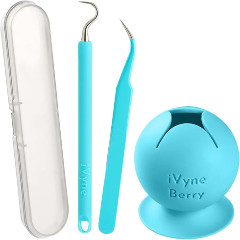 iVyne Berry and Silicone Weeding Tools - Suction Vinyl Weeder, Craft Tweezer, Scrap Collector Holder, Storage for Cricut, Silhouette Accessories -...