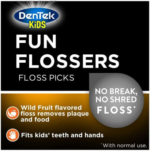 DenTek, Kids Fun Flossers, Removes Food & Plaque, 40 Count (Pack of 1)...