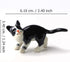 ZOOCRAFT Black Cat Figurine Ceramic Animal Miniature Handcrafted Kitten Gift Decor DIY Craft Design Collectible, 1.10 x 2.40 x 1.34 inches...
