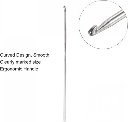 uxcell Stainless Steel Crochet Hook 1.5mm US Size 8 Knitting Needles for DIY Craft Yarn 6Pcs......