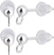 Beebeecraft 1 Box 10Pcs Ball Stud Earring Findings 925 Sterling Silver Stud Earring Posts Finding Kit with Loop and Plastic Ear Nuts for Women Jew...