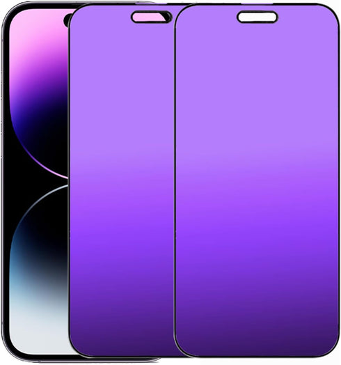 2 PCS Anti-Blue Privacy Anti-Glare Tempered Glass for iPhone 14 Pro Max Matte Anti-Spy Screen Protector Anti-Peeping Film Anti-scratch Full Covere...