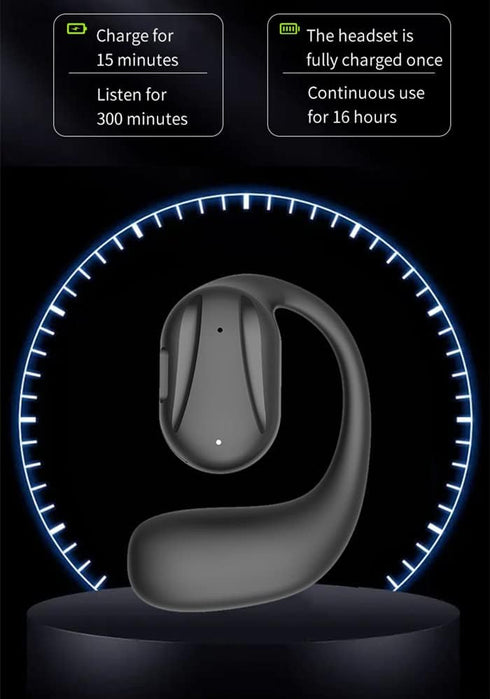 Open Ear Bluetooth Headphone Single on Ear Bluetooth Headset Wireless Earpiece with earhook sport business earphone Up to 15 hours Talk Time Left ...