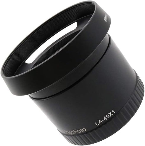 Metal LA-49X1 Lens Adapter Tube with 49mm Lens Hood for Leica X1 X2 Digital Camera Black...