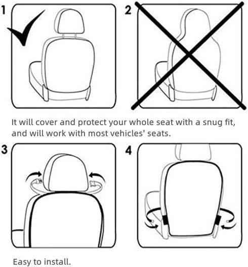Kick Mats Back Seat Protector, 2 Pack Car Seat Protector Transparent Back Seat Protector for Kids, Made with Waterproof Material, Large Size Back ...