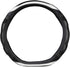 D Cut Steering Wheel Cover - D Shaped Flat Bottom Microfiber Leather Anti-Skid Breathable Fit 14.5"-15" (Black White)...