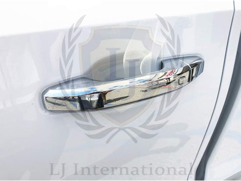 Quality Accessories Triple Chrome Plated Door Handle Covers with 4 Smart Key Cutout for Chevrolet+GMC Trucks...