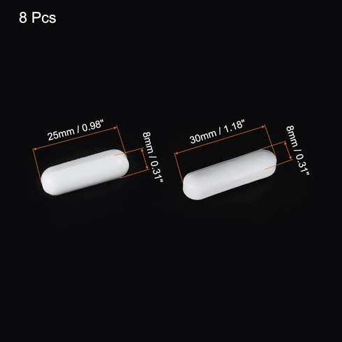 MECCANIXITY Magnetic Stirrer Mixer Stir Bar Rod 25mm/30mm Cylinder Shape PTFE Coating Magnet White for Laboratory 8Pcs...