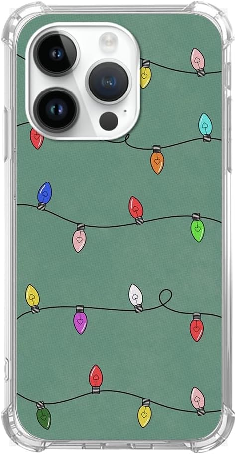 Christmas Lights Case Compatible with iPhone 13 Pro, Cute Green Christmas Holiday Case for iPhone 13 Pro, Cute TPU Bumper Protective Phone Case Co...