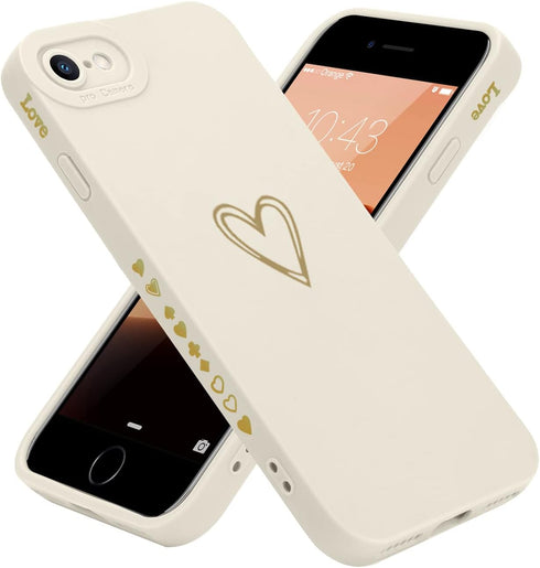 Teageo for iPhone SE 2022, SE 2020, iPhone 7, iPhone 8 Case for Women Girls, Cute Luxury Heart Phone Case [Soft Anti-Scratch Full Camera Lens Prot...