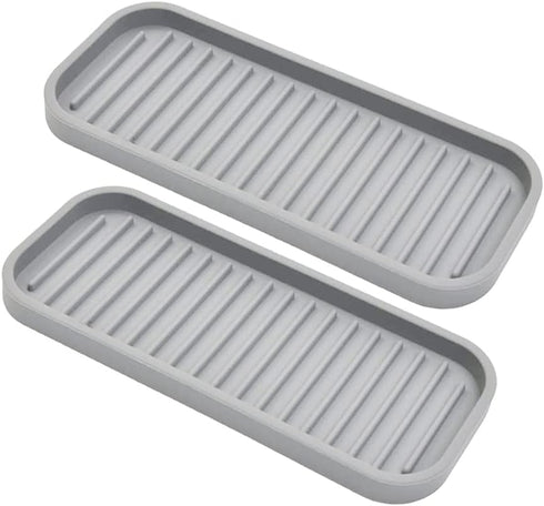 Silicone Sponge Holder 2 Pack, Dish Soap Holder for Kitchen Counter, Waterproof Sponge Soap Tray for Kitchen Sink Bathroom, Multipurpose Sink Cadd...