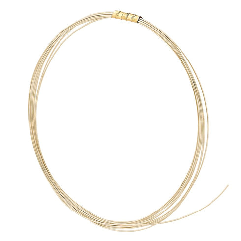 PH PandaHall 2m/6.5 Feet Sterling Silver Wire, 26 Gauge Half Hard Golden Jewelry Making Wire 0.4mm Round Beading Wire for Crafting Sculpting Brace...