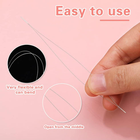 74 Pcs Beading Needles Set Include 60 Pcs Long Straight Beading Thread Needles + 8 Pcs Big Eye Beading Needles, Embroidery Needles with Needle Bot...