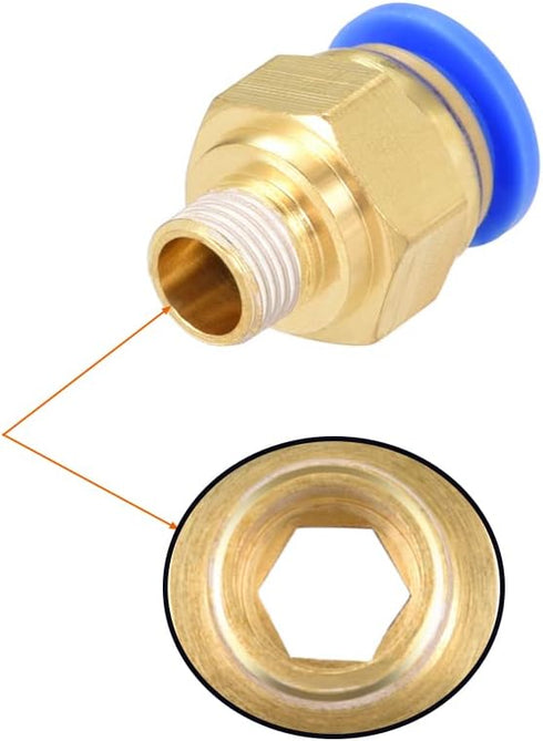 uxcell Straight Pneumatic Push to Quick Connect Fittings G1/8 Male x 8mm Tube OD 8pcs...
