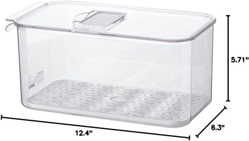 SANNO Vegetable Fruit Containers Fridge Containers,Freezer Produce Saver Refrigerator Organizer Bins with Vented Lids And Drain Tray For Pantry Fr...