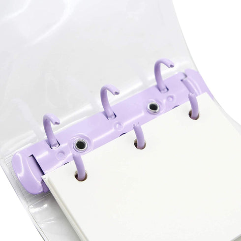 Cute 3-Ring Binder Cover Notebooks Mini Clear Transparent PVC Cover Protector Notebook Snap Button Closure Loose Leaf Folder DIY Journal Notebook ...