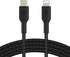 Belkin BoostCharge Nylon Braided USB C to Lightning Cable 6.6ft/2M - MFi Certified 18W Power Delivery iPhone Charger Cord - Apple Charger USB C Ca...