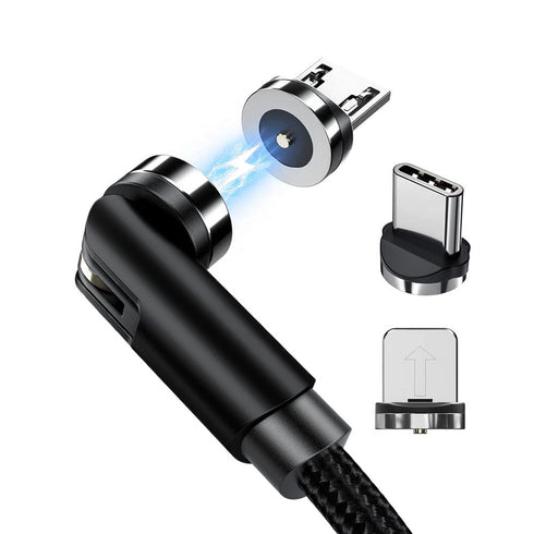 540° Rotation Magnetic Charging Cable, Magnetic Charging Tips 3in1 Short USB Cable Compatible for all Smartphone/ChargeBank/Charging Station for M...