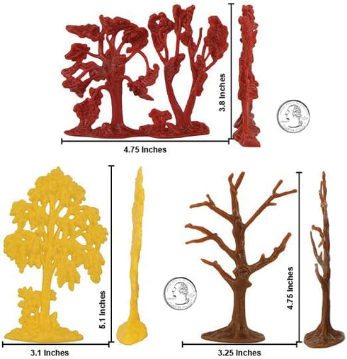 BMC CTS Fall Woodland Forest Trees - 8pc Plastic Playset Diorama Accessories...