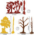 BMC CTS Fall Woodland Forest Trees - 8pc Plastic Playset Diorama Accessories...