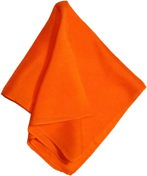 Fine Orange 100% Silk Pocket Square Full-Sized 16"x16"...