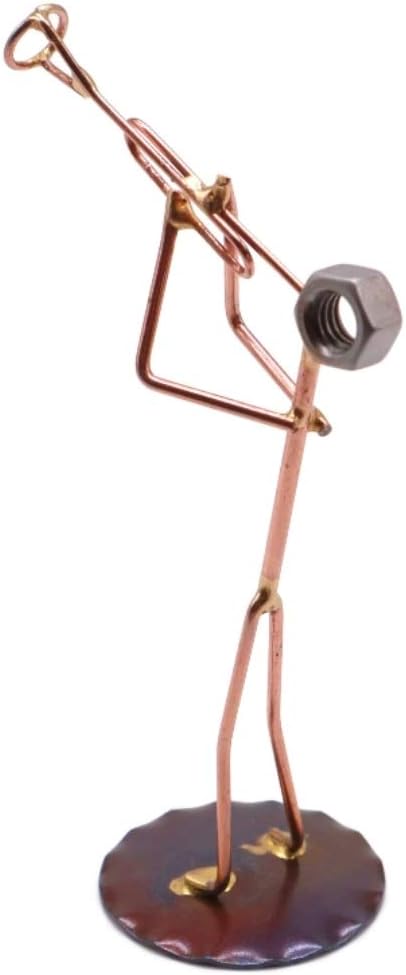 Trumpet Collectible Handmade Metal Art Figurine, Desk Accessories, Trophy, Boss Gift, Office Décor, Business Professional, Musical Instrument...
