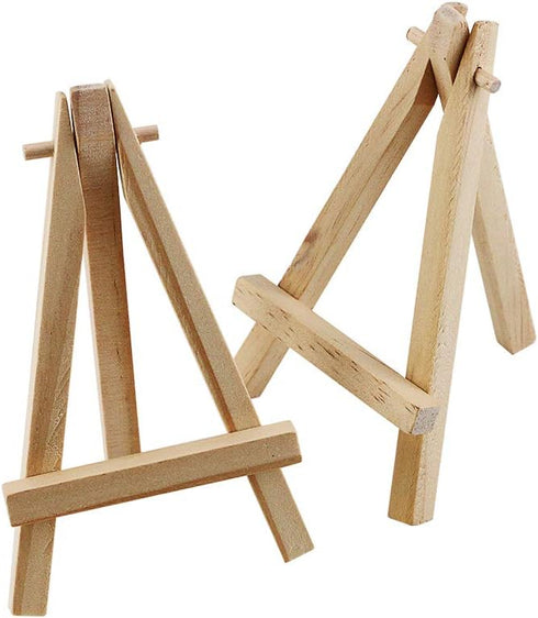 30 Pack 5" Mini Wood Display Easel,Natural Wood Display Stand for Displaying Small Canvases,Business Cards,Photos,DIY Crafts,Home Decorations (2.7...